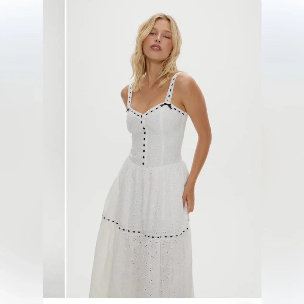 Frankies Bikinis x Bella Hadid Bishop Eyelet Maxi Dress - Picture 7 of 9